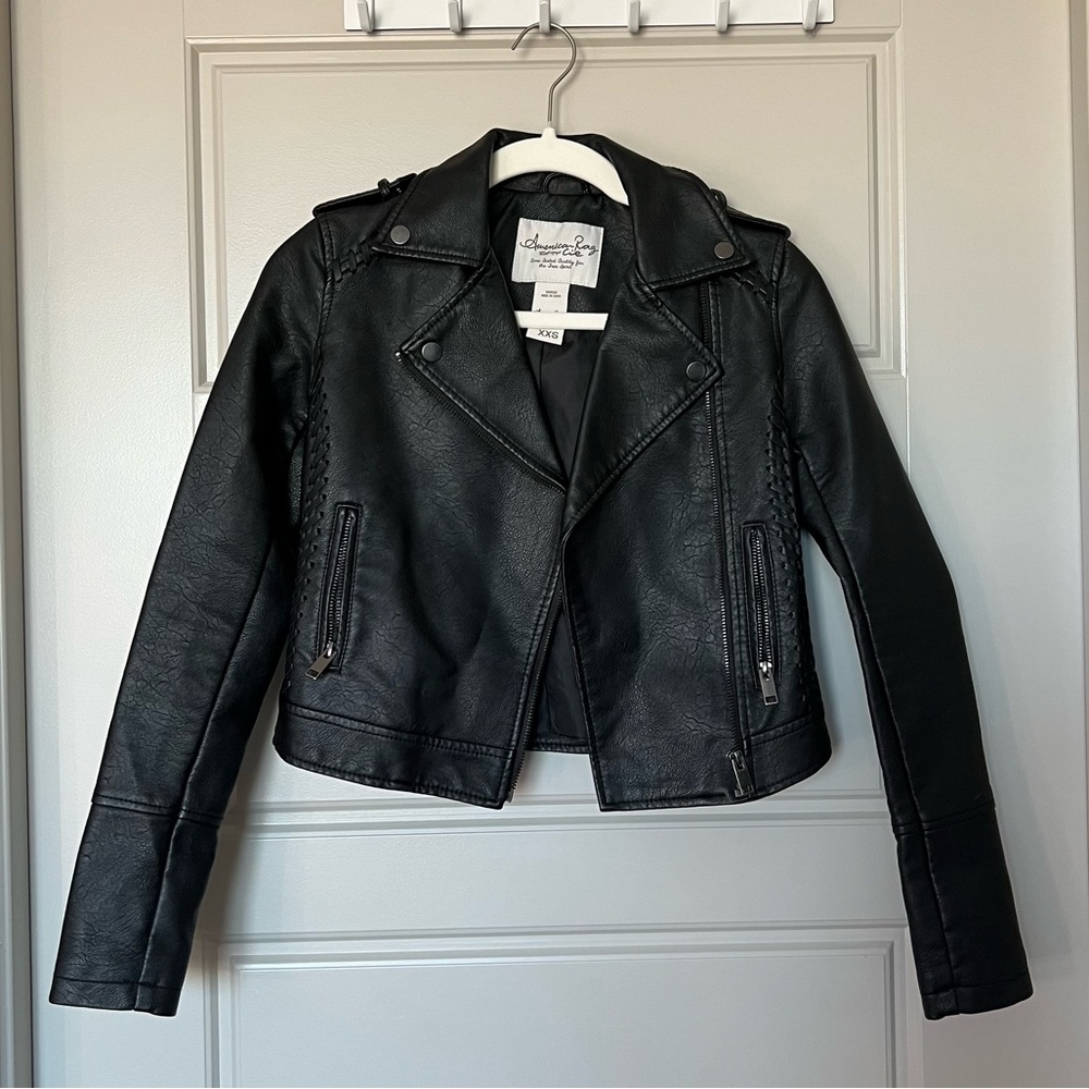 American Rag leather moto jacket 
Size XXS